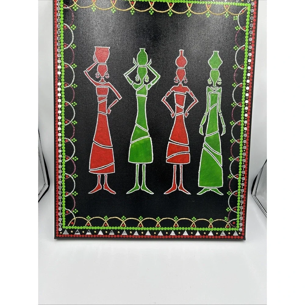Hand designed Tribal Wall Art red and green